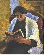 August Macke Reading woman Sweden oil painting artist